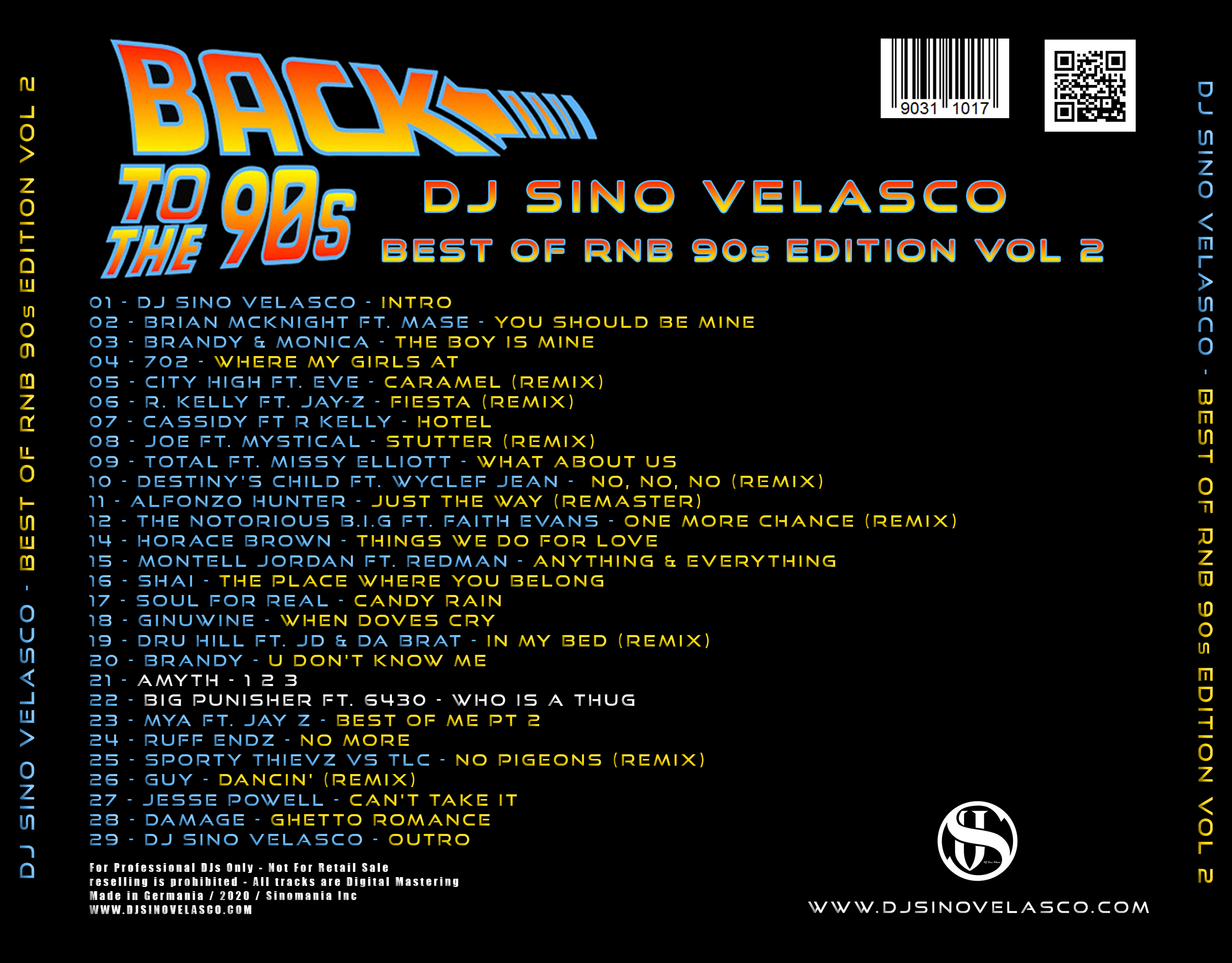 DJ Sino Velasco - Best Of RnB 90s Edition Vol 2 (Back Cover)
